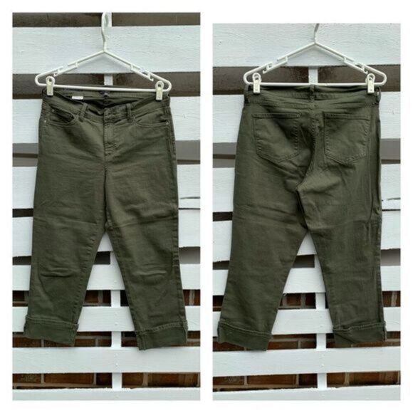 NWOT NYDJ Dayla Cropped Olive Colored Jeans - Picture 1 of 8